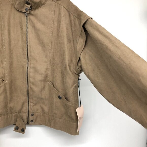 NWT Darling Fashions Tan Almond Marvels Canvas Neutral Lightweight Jacket size M - Picture 8 of 14